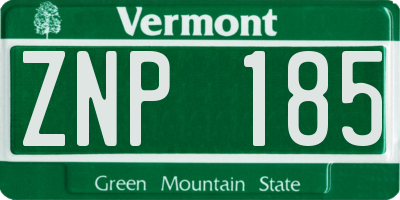 VT license plate ZNP185