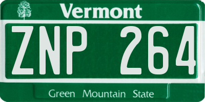 VT license plate ZNP264