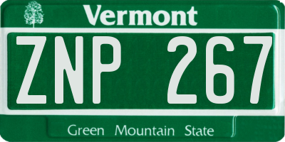 VT license plate ZNP267
