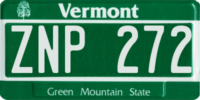 VT license plate ZNP272