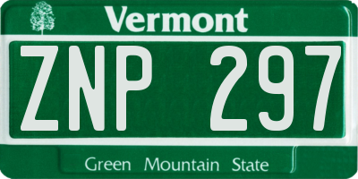 VT license plate ZNP297