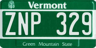 VT license plate ZNP329