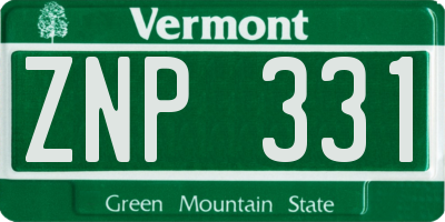 VT license plate ZNP331