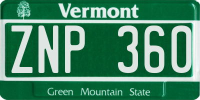 VT license plate ZNP360
