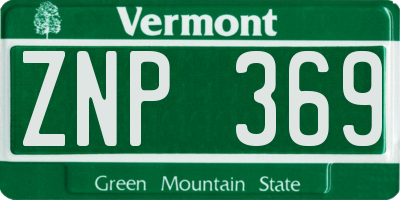 VT license plate ZNP369