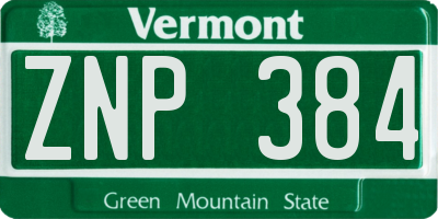 VT license plate ZNP384