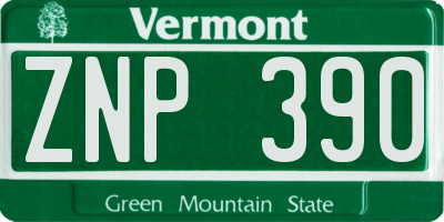VT license plate ZNP390