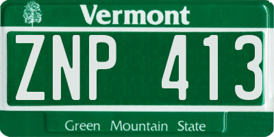 VT license plate ZNP413