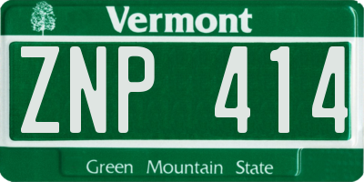 VT license plate ZNP414