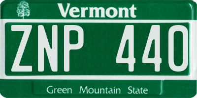 VT license plate ZNP440