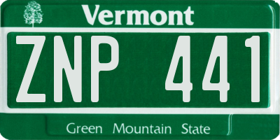 VT license plate ZNP441