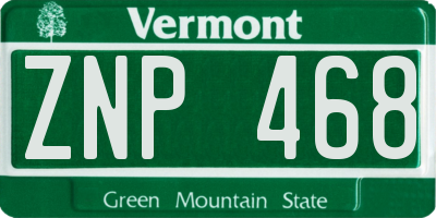 VT license plate ZNP468