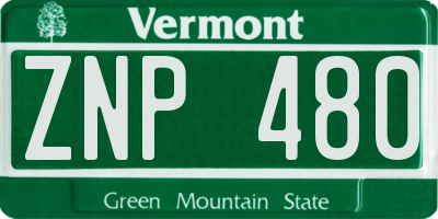 VT license plate ZNP480