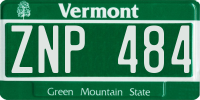 VT license plate ZNP484