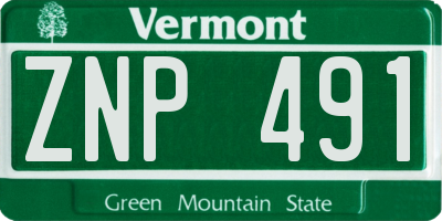 VT license plate ZNP491