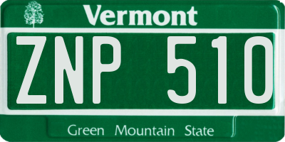 VT license plate ZNP510