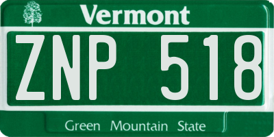 VT license plate ZNP518