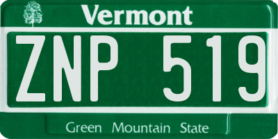 VT license plate ZNP519