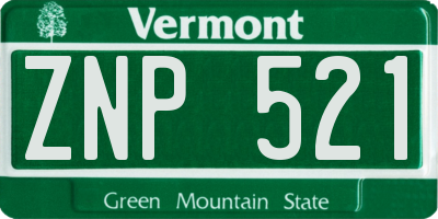 VT license plate ZNP521