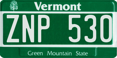 VT license plate ZNP530