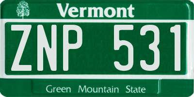 VT license plate ZNP531