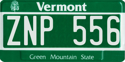 VT license plate ZNP556