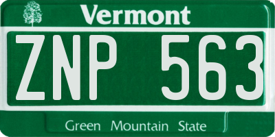 VT license plate ZNP563