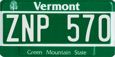 VT license plate ZNP570