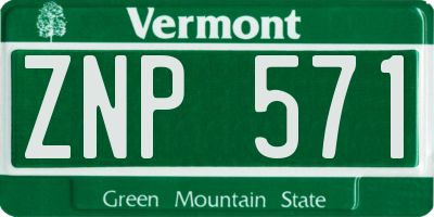 VT license plate ZNP571