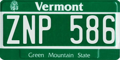 VT license plate ZNP586