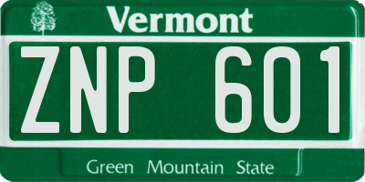 VT license plate ZNP601