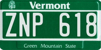 VT license plate ZNP618