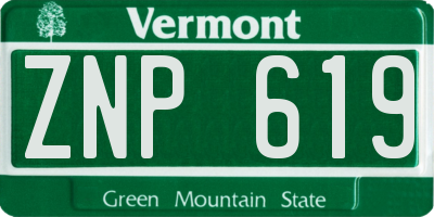 VT license plate ZNP619