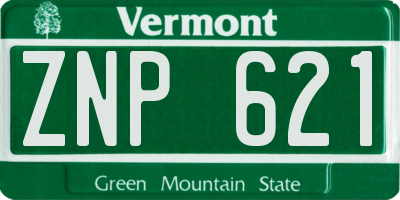 VT license plate ZNP621