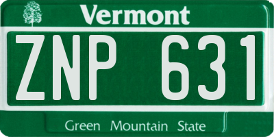VT license plate ZNP631