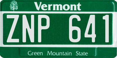 VT license plate ZNP641