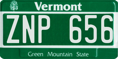 VT license plate ZNP656