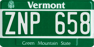 VT license plate ZNP658