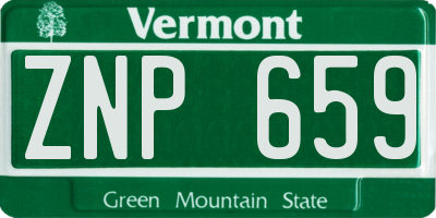 VT license plate ZNP659