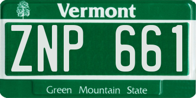 VT license plate ZNP661
