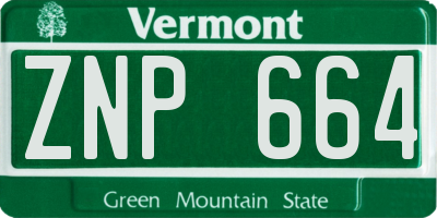 VT license plate ZNP664