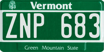 VT license plate ZNP683