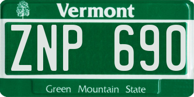 VT license plate ZNP690