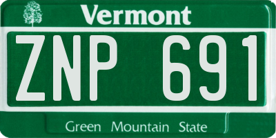 VT license plate ZNP691