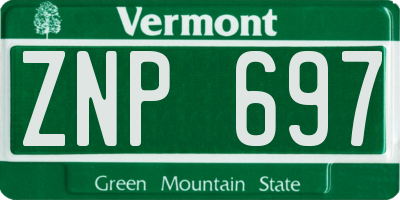 VT license plate ZNP697