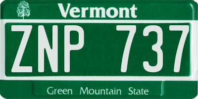 VT license plate ZNP737