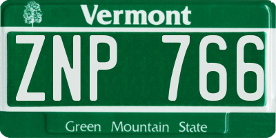 VT license plate ZNP766