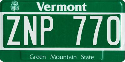 VT license plate ZNP770
