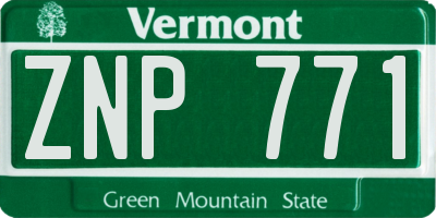 VT license plate ZNP771