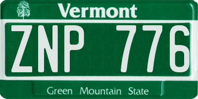 VT license plate ZNP776